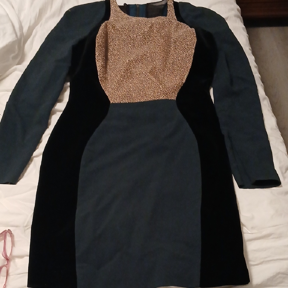 Chic Black and Gold Long Sleeve Dress